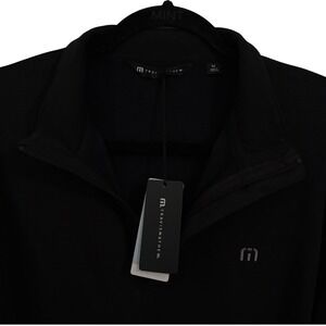 TravisMathew Mens Black Quarter Zip Pullover Golf Sweatshirt Size M NWT
